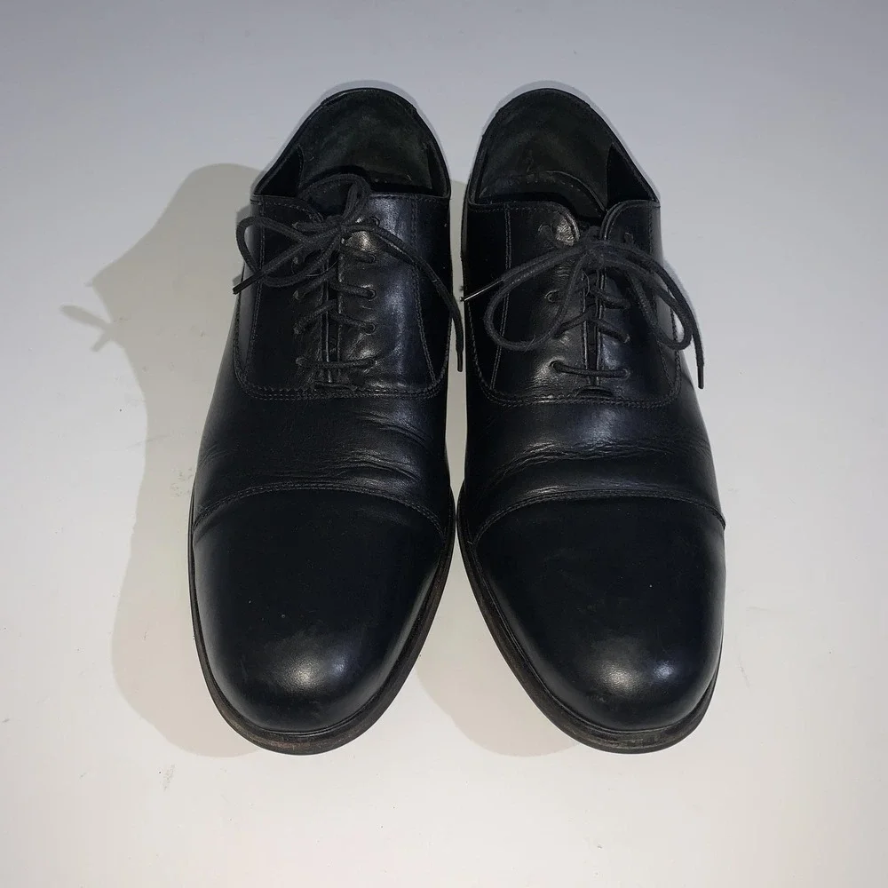 Cole Haan Shoes Mens Size 9.5 Black Oxford Cap Toe Leather Dress Lace Up C08750